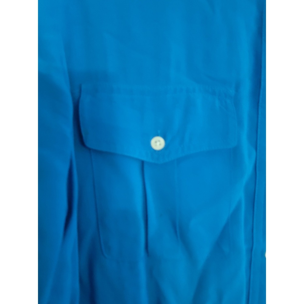 Lauren Ralph Lauren Dress 10P Blue Shirt Dress Drawstring Waist Career Petite - Picture 4 of 7